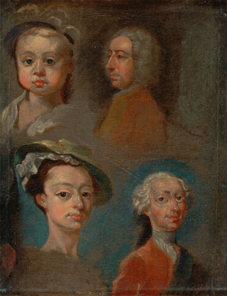 William Hogarth - Studies of Heads - Google Art Project