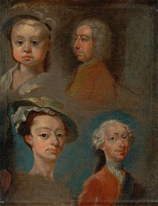 William Hogarth - Studies of Heads - Google Art Project