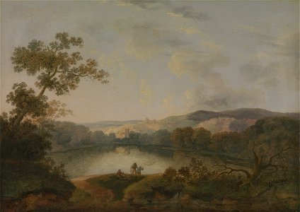William Groombridge - A View of a Lake with Fishermen - Google Art Project