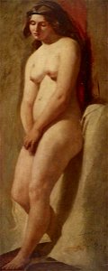 William Etty (1787-1849) (possibly) - Female Nude Standing - 515883 - National Trust. Free illustration for personal and commercial use.