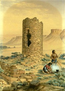 William Henry Holmes - Ancient Stone Round Tower - 1985.66.244,539 - Smithsonian American Art Museum