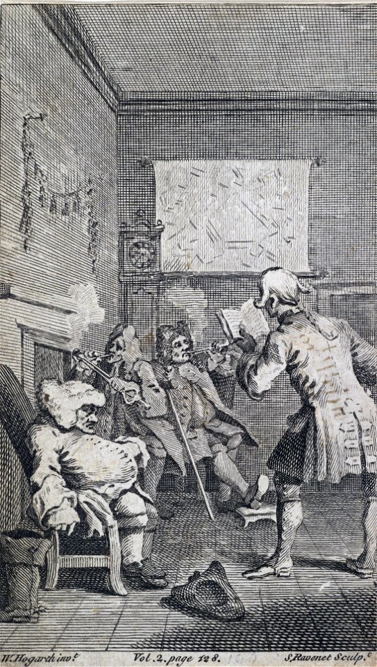 William Hogarth Trim Legge il Sermone (Tristram Shandy)