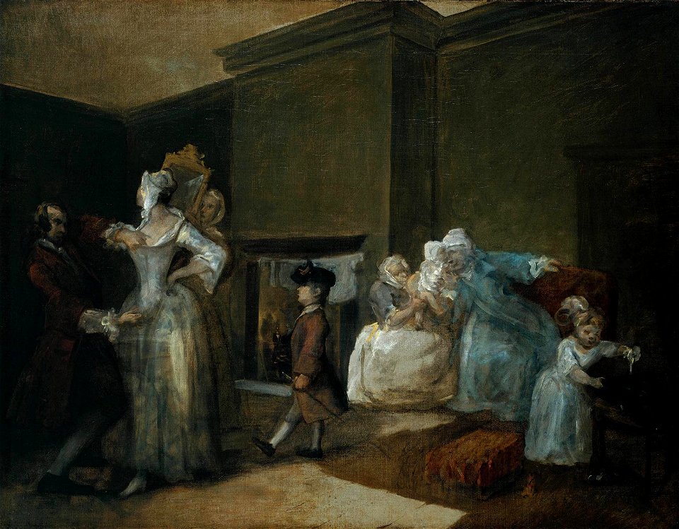 William Hogarth (1697-1764) - The Staymaker (^ The Happy Marriage V, The Fitting of the Ball Gown) - N05359 - National Gallery