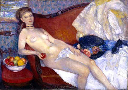 William Glackens - Nude with Apple - Google Art Project. Free illustration for personal and commercial use.