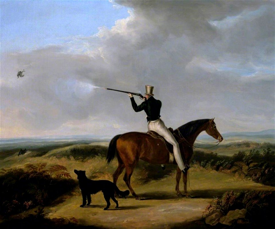 William Henry Davis (1786-1865) - Sir Henry William Paget, 1st Marquess of Anglesey Shooting Blackcock on Cannock Chase, with His Dog 'Nep' - 1175980 - National Trust