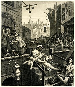 William Hogarth - Gin Lane. Free illustration for personal and commercial use.