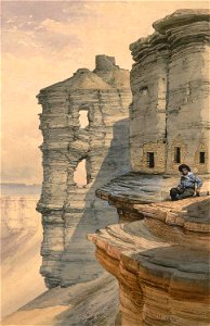 William Henry Holmes - Cliff Houses on the Rio Mancos, Colorado - 1985.66.244,358 - Smithsonian American Art Museum