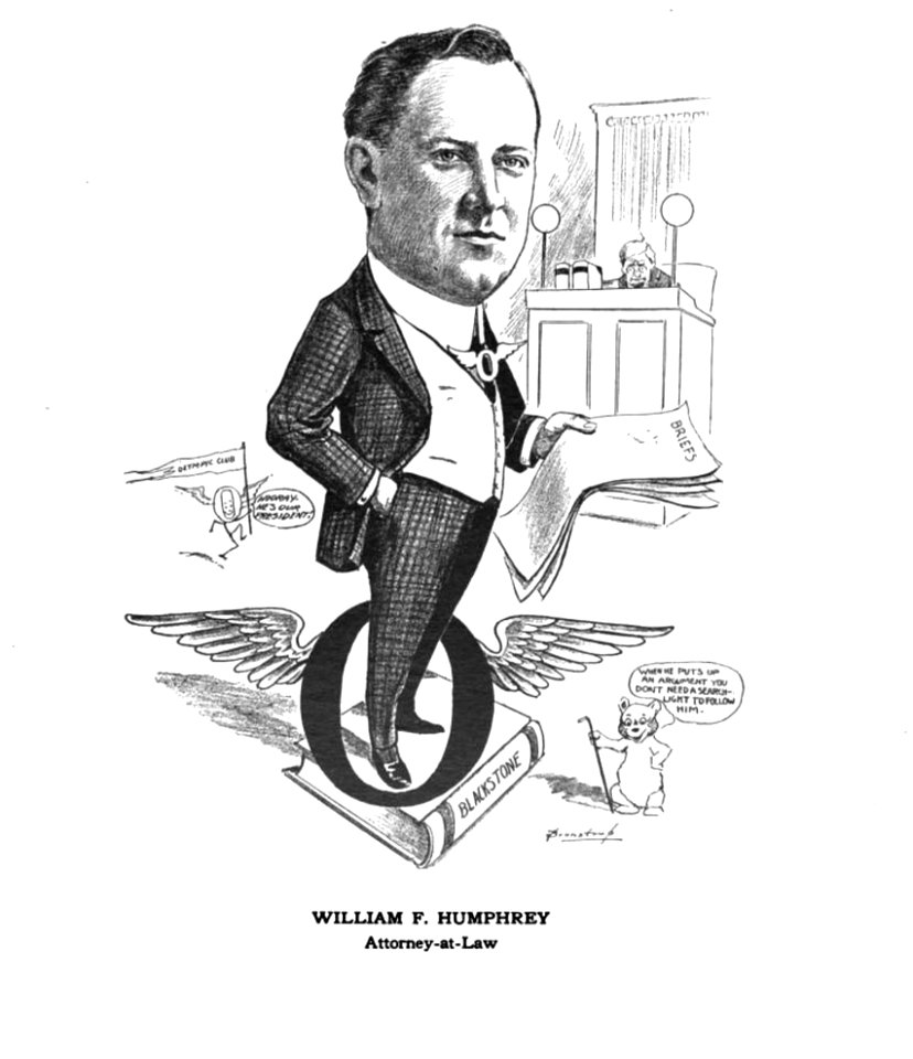 William F. Humphrey, Attorney-at-Law. Caricature
