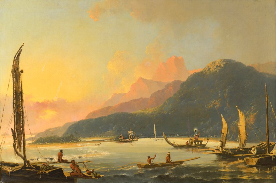 William Hodges - Tahitian War Galleys in Matavai Bay, Tahiti - Google Art Project