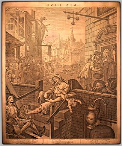 William Hogarth - Gin Lane (copperplate)
