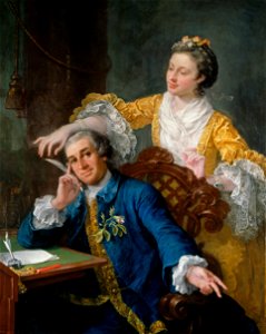 William Hogarth - David Garrick (1717-79) with his wife Eva-Maria Veigel, La Violette or Violetti (1725 - 1822) - Google Art Project