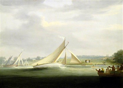 William Havell (1782-1857) - Yachts of the Cumberland Society Racing on the Thames, c.1815 - BHC1196 - Royal Museums Greenwich