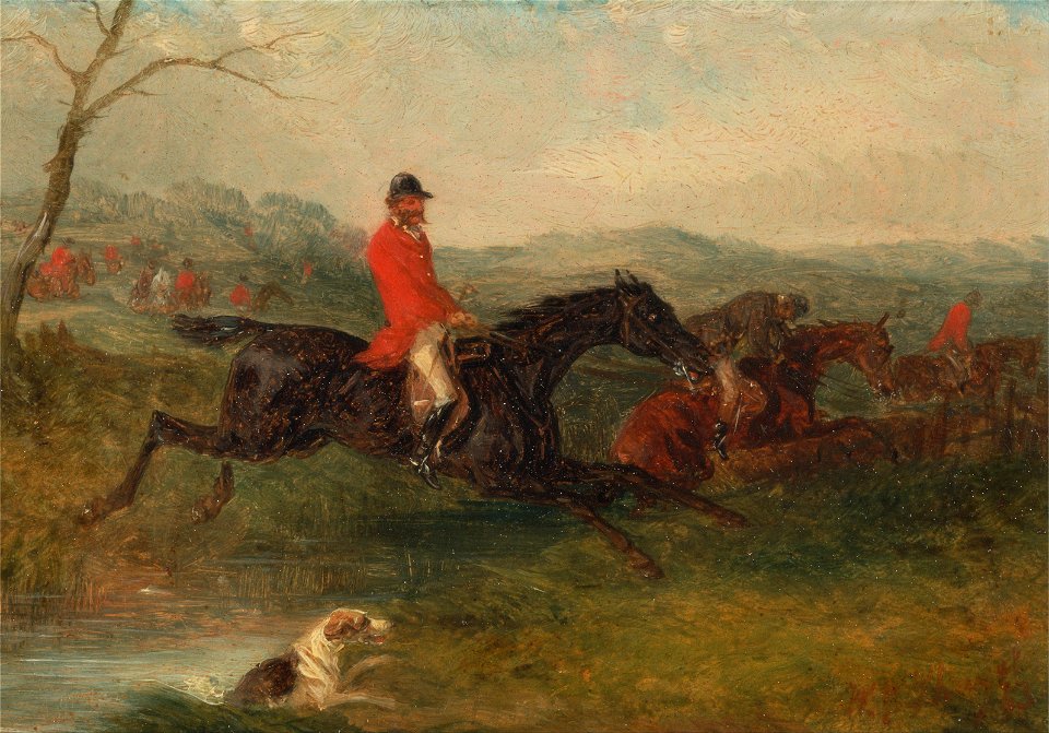 William J. Shayer - Foxhunting- Clearing a Brook - Google Art Project