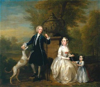 William Hogarth (1697-1764) - Ashley Cowper with his Wife and Daughter - T00809 - Tate