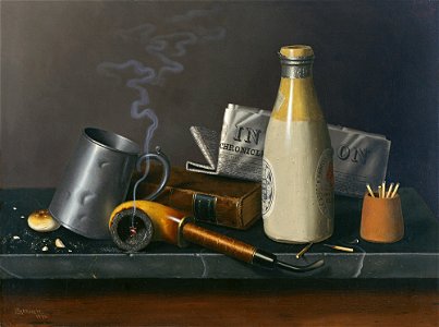 William Harnett - Materials for a Leisure Hour. Free illustration for personal and commercial use.