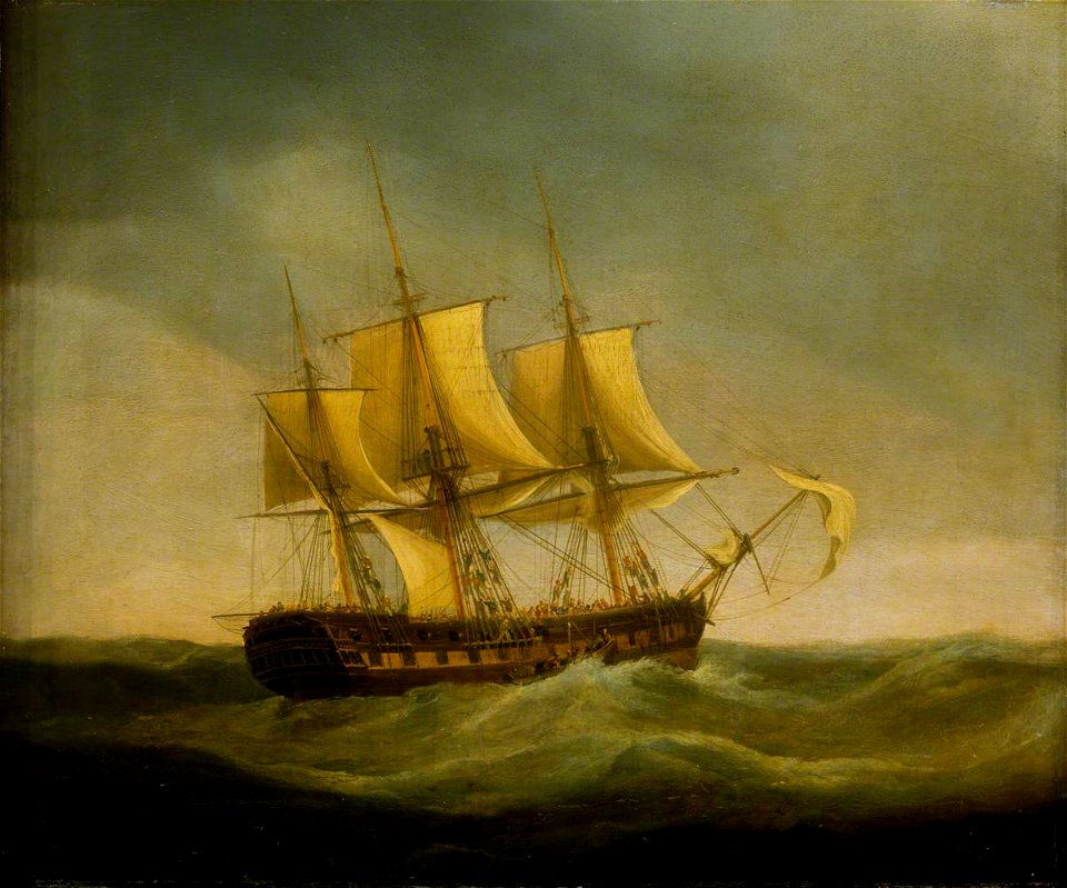 William John Huggins (1781-1845) - The East Indiaman 'Saint Vincent' Saving the Crew of the East Indiaman 'Ganges', 29 May 1807 - BHC3622 - Royal Museums Greenwich