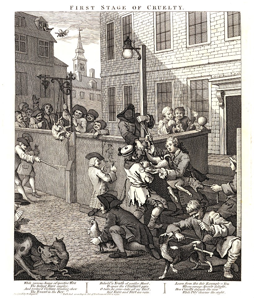 William Hogarth - The First Stage of Cruelty- Children Torturing Animals - Google Art Project
