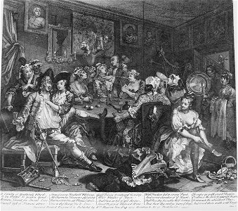 William Hogarth - A Rake's Progress, Plate 3, The Tavern Scene - Google Art Project