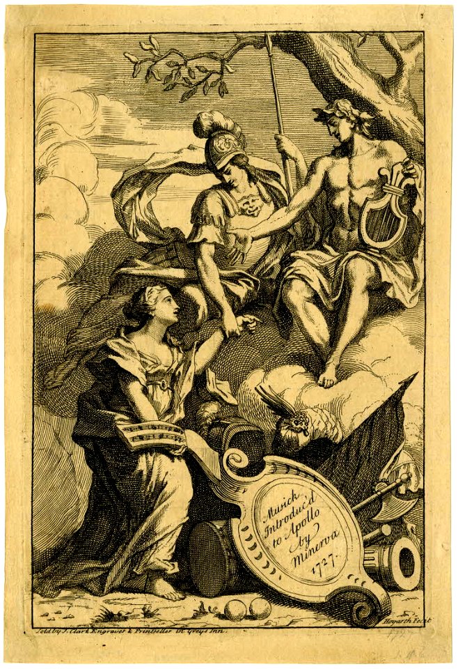 William Hogarth - Musick Introduc'd to Apollo by Minerva