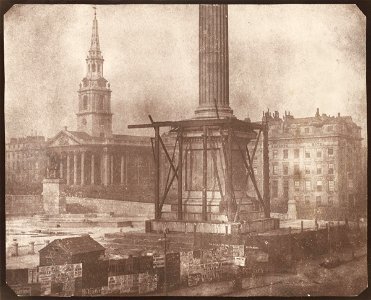 William Henry Fox Talbot - The Nelson Column in Trafalgar Sqaure under Construction - Google Art Project