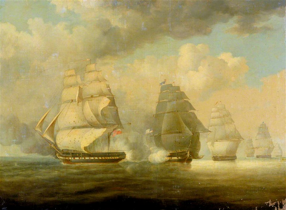 William John Huggins (1781-1845) - Escape of HMS ‘Belvidera’, 23 June 1812 - BHC0598 - Royal Museums Greenwich