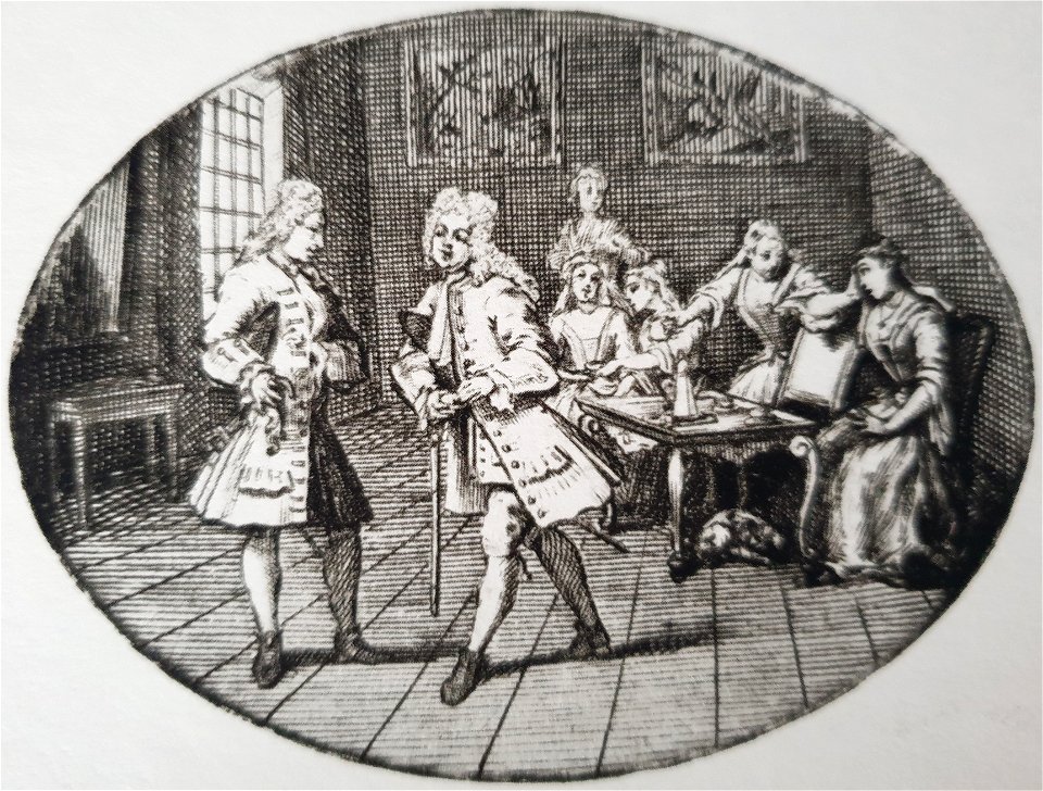 William Hogarth - Scène de La Boucle de cheveux enlevée