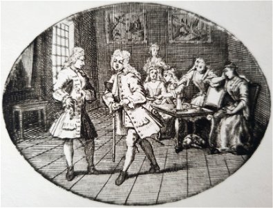 William Hogarth - Scène de La Boucle de cheveux enlevée
