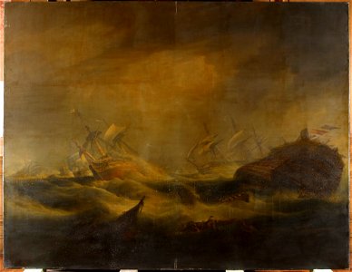 William John Huggins (1781-1845) - The Battle of Trafalgar, III. The Storm after the Battle - RCIN 406187 - Royal Collection