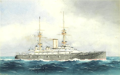 William Mackenzie Thomson - Majestic class battleship. Free illustration for personal and commercial use.