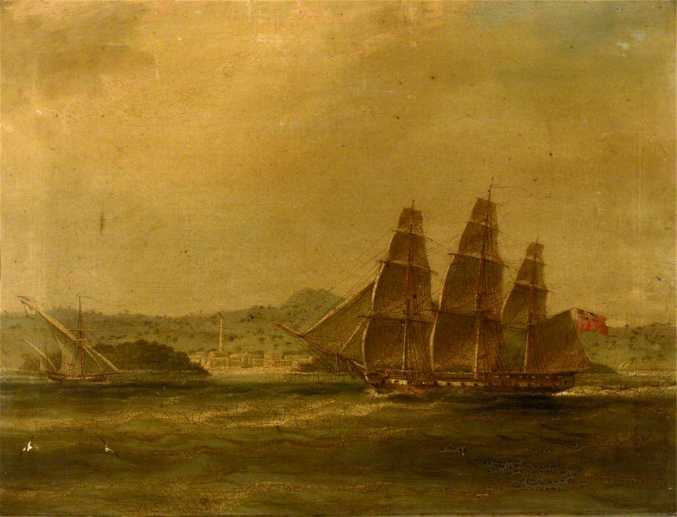 William John Huggins (1781-1845) - HMS 'Mercury' Takes 'La Pugliese' in Barletta, 7 September 1809 - BHC0592 - Royal Museums Greenwich