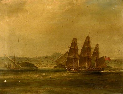 William John Huggins (1781-1845) - HMS 'Mercury' Takes 'La Pugliese' in Barletta, 7 September 1809 - BHC0592 - Royal Museums Greenwich