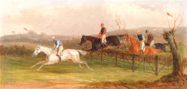William J. Shayer - Steeplechasing- The Brook - Google Art Project