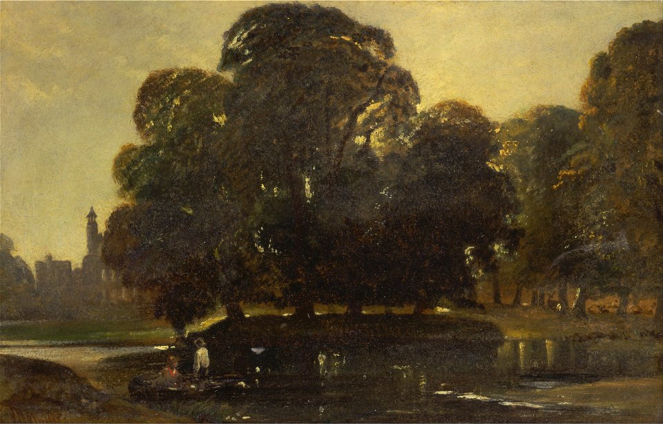 William James Muller - A View of Eton and the Fellows Eyot - Google Art Project