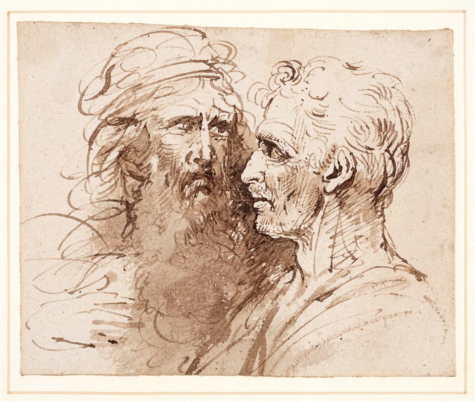 William Lock the Younger - Lock-K07760 - Studies of two Heads
