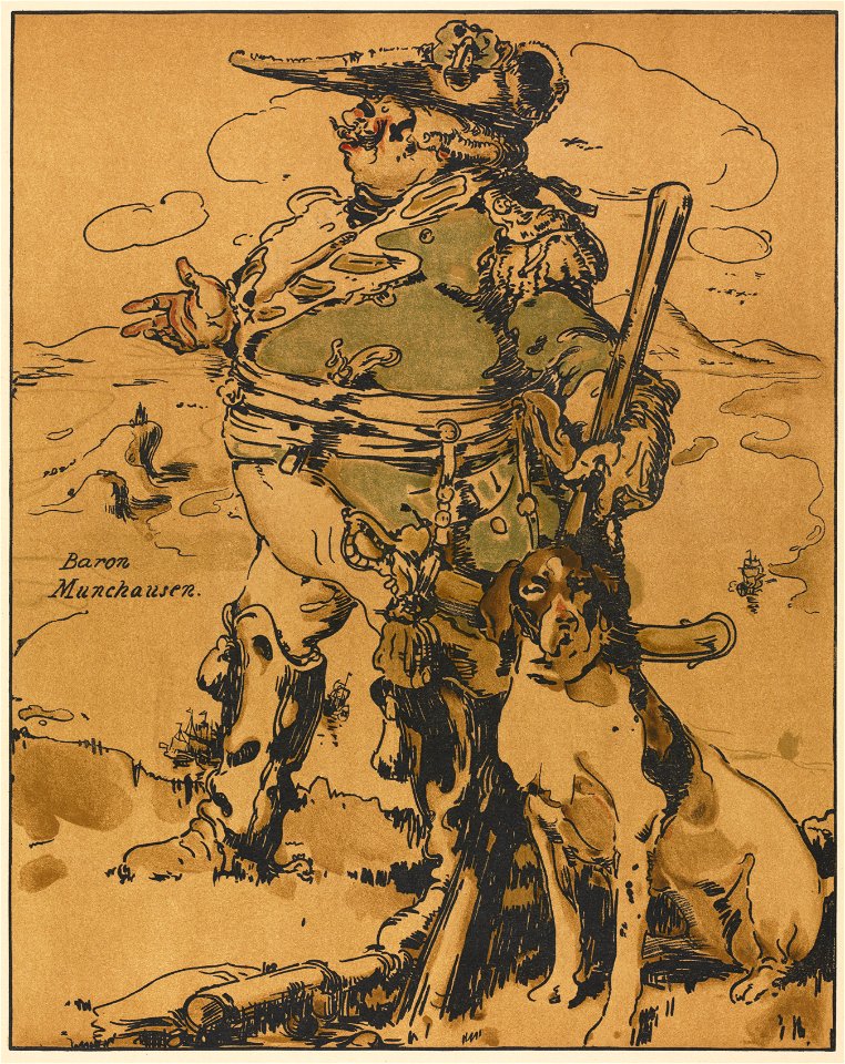 William Nicholson (British, 1872-1949) - Characters of Romance, Baron Muchausen - 2010.613 - Cleveland Museum of Art