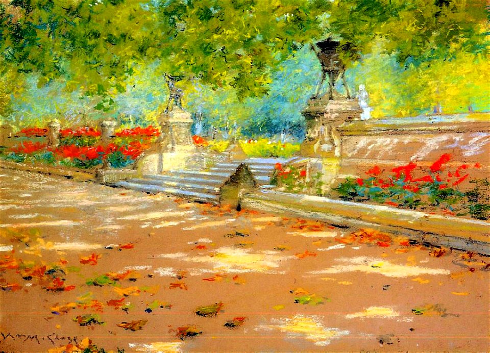 William Merritt Chase - Terrace, Prospect Park - Smithsonian American Art Museum