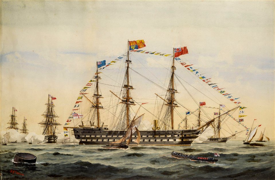 William Mackenzie Thomson - The Queen's Birthday, a visit to H.M.S. 'St George'