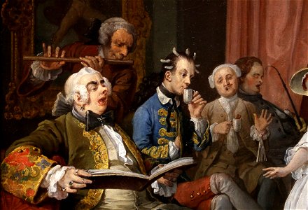 William hogarth, marriage a-la-mode, 1743 ca., 04 la toeletta, 2