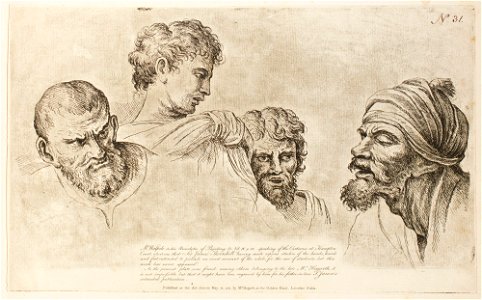 William Hogarth - Four heads from the Raphael cartoons at Hampton Court