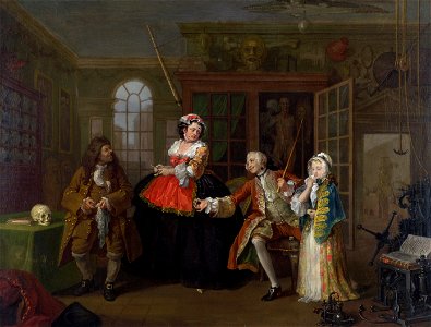 William Hogarth - Marriage A-la-Mode 3 The Inspection. Free illustration for personal and commercial use.