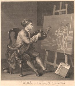 William Hogarth - Hogarth Painting the Comic Muse - Google Art Project