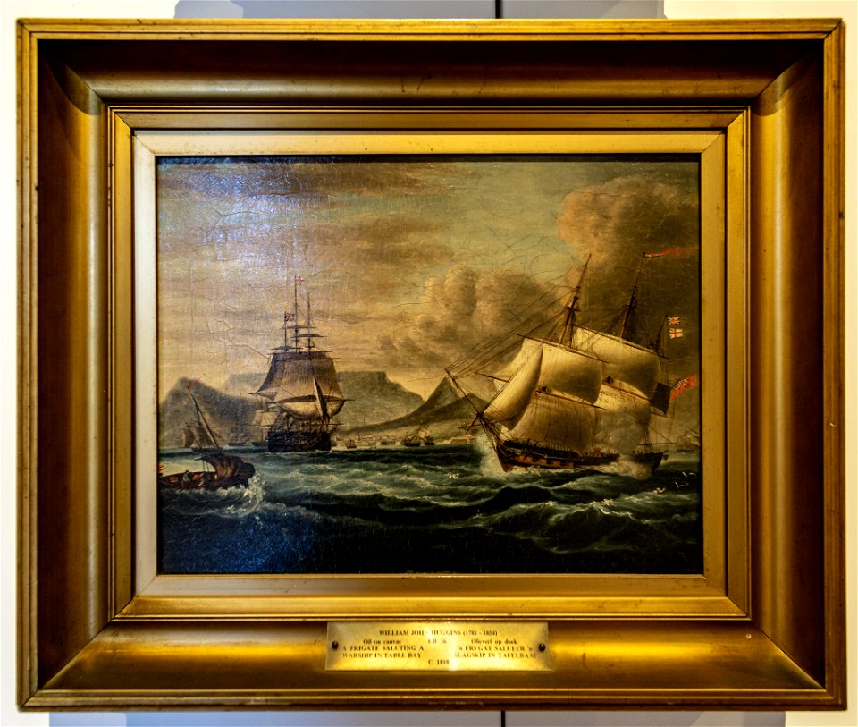 William John Huggins-A frigate saluting a warship in Table Bay-0656