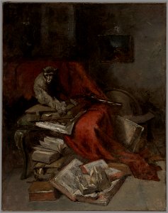 William Merritt Chase - Monkeying with Literature - 1945.32 - Yale University Art Gallery
