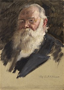 William Pape - Portraitstudie Amandus Schwarz. Entwurf zu dem verschollenen Gemälde Letzte Sitzung der Preußischen Akademie der Wissenschaften im alten Haus - BG-M 12018^12 - Berlinische Galerie