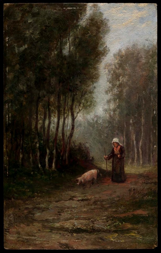 William Morris Hunt - French Peasant Woman with Pig - 18.394 - Museum of Fine Arts