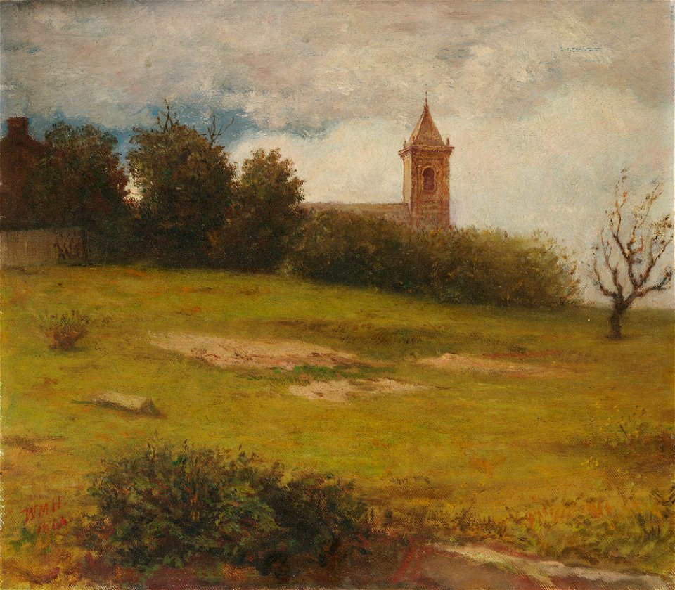 William Morris Hunt - Landscape, The Village Church - P33w28 - Isabella Stewart Gardner Museum
