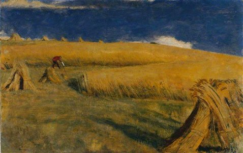William Holman Hunt (1827-1910) - Cornfield at Ewell - T05468 - Tate. Free illustration for personal and commercial use.