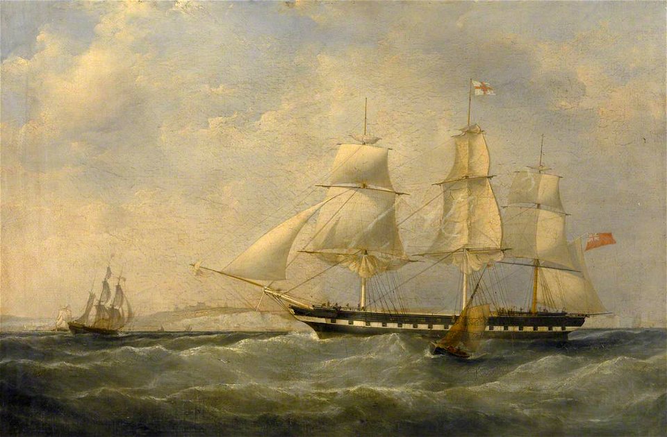 William John Huggins (1781-1845) (attributed to) - The East Indiaman 'Trafalgar' - BHC3671 - Royal Museums Greenwich