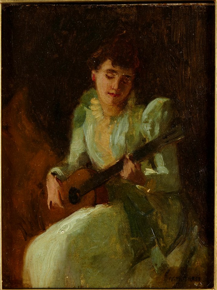 William Merritt Chase - Lady Playing Guitar - y1955-3274 - Princeton ...