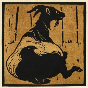 William Nicholson (British, 1872-1949) - The Square Book of Animals, The Toilsome Goat - 2010.642 - Cleveland Museum of Art